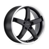 19" Petrol P1B GLOSS BLACK W/ MACH CUT LIP 5X120