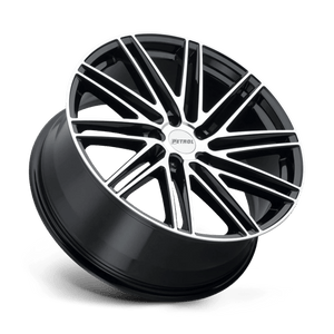 18X8 Petrol P1C GLOSS BLACK W/ MACH CUT FACE 5X112