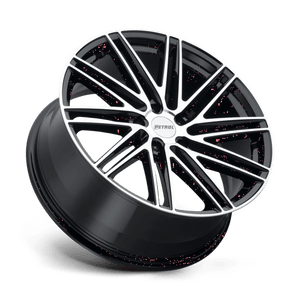 17" Petrol P1C GLOSS BLACK W/ MACH CUT FACE 5X114.3