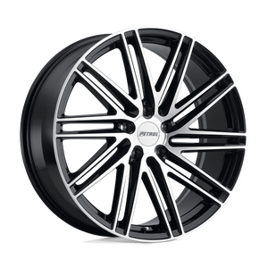 20" Petrol P1C GLOSS BLACK W/ MACH CUT FACE 5X108