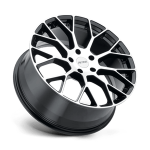 20" Petrol P2B GLOSS BLACK W/ MACH CUT FACE 5X108