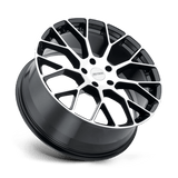 16X7 Petrol P2B GLOSS BLACK W/ MACH CUT FACE 5X100