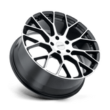 19" Petrol P2B GLOSS BLACK W/ MACH CUT FACE 5X112