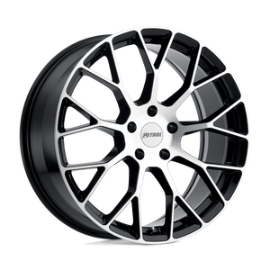 18" Petrol P2B GLOSS BLACK W/ MACH CUT FACE 5X114.3