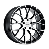 19" Petrol P2B GLOSS BLACK W/ MACH CUT FACE 5X120