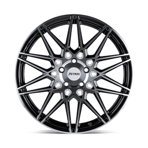 20" Petrol P3C GLOSS BLACK W/ MACH CUT FACE 5X115