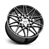 20" Petrol P3C GLOSS BLACK W/ MACH CUT FACE 5X108
