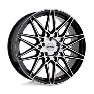 19" Petrol P3C GLOSS BLACK W/ MACH CUT FACE 5X108
