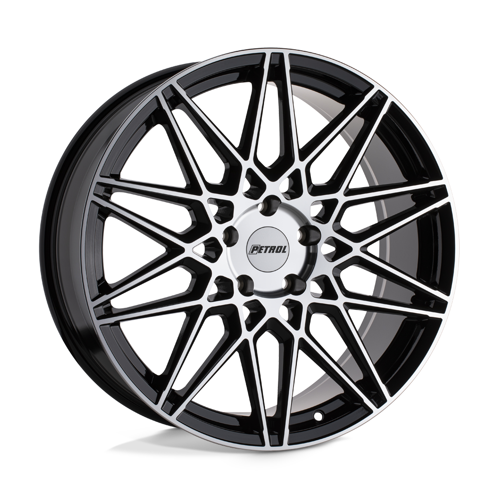20" Petrol P3C GLOSS BLACK W/ MACH CUT FACE 5X114.3