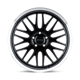 19X8 Petrol P4C GLOSS BLACK W/ MACH CUT LIP 5X112