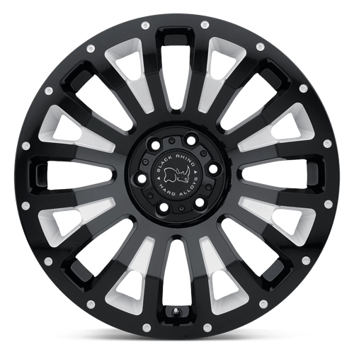 20X12 Black Rhino Hard Alloys PINATUBO GLOSS BLACK MILLED 6X139.7