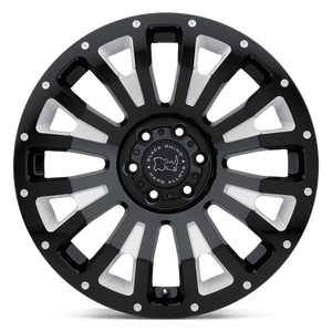20X12 Black Rhino Hard Alloys PINATUBO GLOSS BLACK MILLED 6X139.7