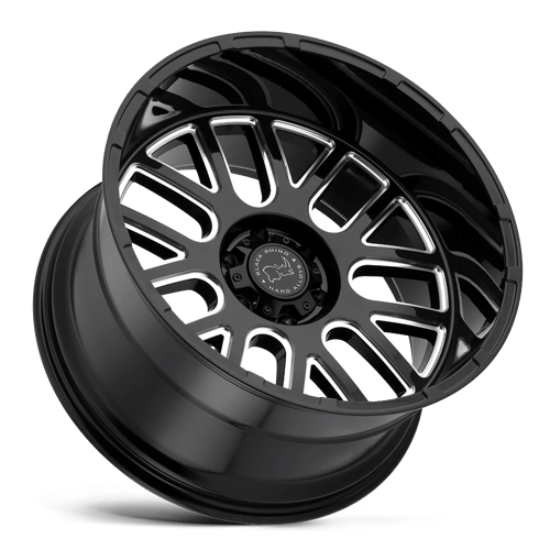 20" Black Rhino Hard Alloys PISMO GLOSS BLACK W/ MILLED SPOKES 5X127