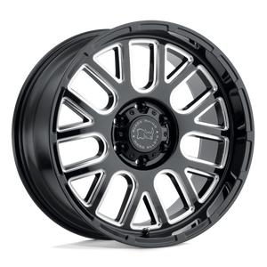 20X9.5 Black Rhino Hard Alloys PISMO GLOSS BLACK W/ MILLED SPOKES 5X127