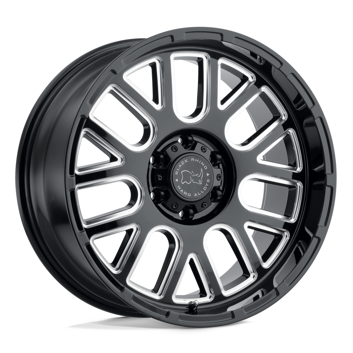 20" Black Rhino Hard Alloys PISMO GLOSS BLACK W/ MILLED SPOKES 5X127