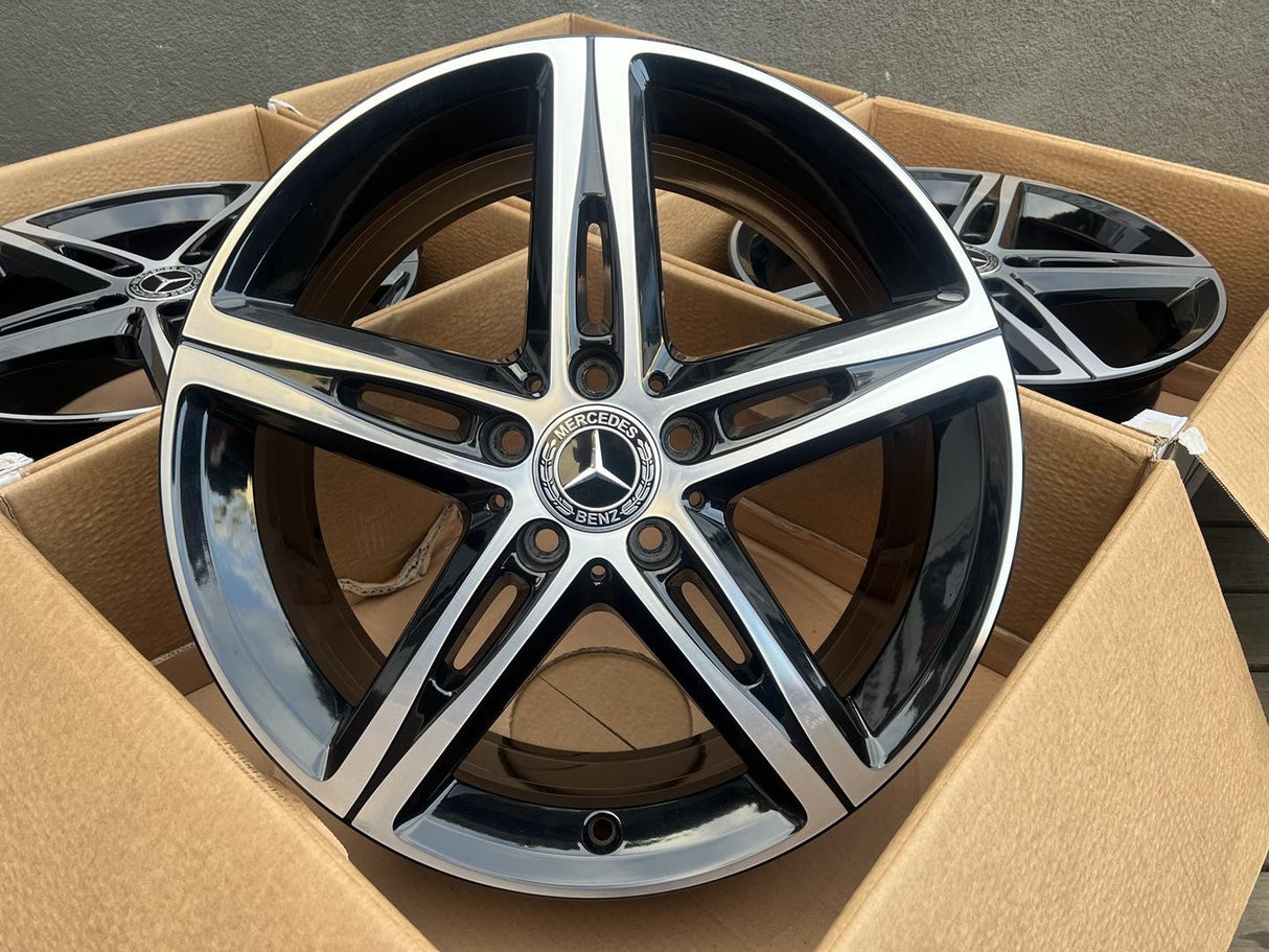 18” Mercedes-Benz C 180 C 200 C 220 C 250 C 300 C 350 C Base C Luxury C Exclusive Rims 2013 2014 2015 2016 2017 2018 2019 2020 2021 2022 2023 2024 2025 2026 OEM Original Wheels 18x7.5 Gloss Black with Machine Face