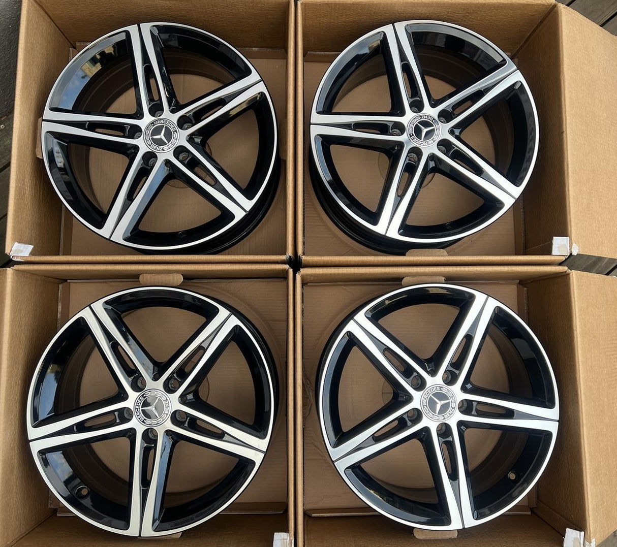 18” Mercedes-Benz C 180 C 200 C 220 C 250 C 300 C 350 C Base C Luxury C Exclusive Rims 2013 2014 2015 2016 2017 2018 2019 2020 2021 2022 2023 2024 2025 2026 OEM Original Wheels 18x7.5 Gloss Black with Machine Face