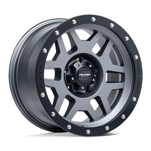 17X9 Pro Comp Alloys PA41 PHASER MATTE GRAPHITE W/ BLACK LIP 5X127
