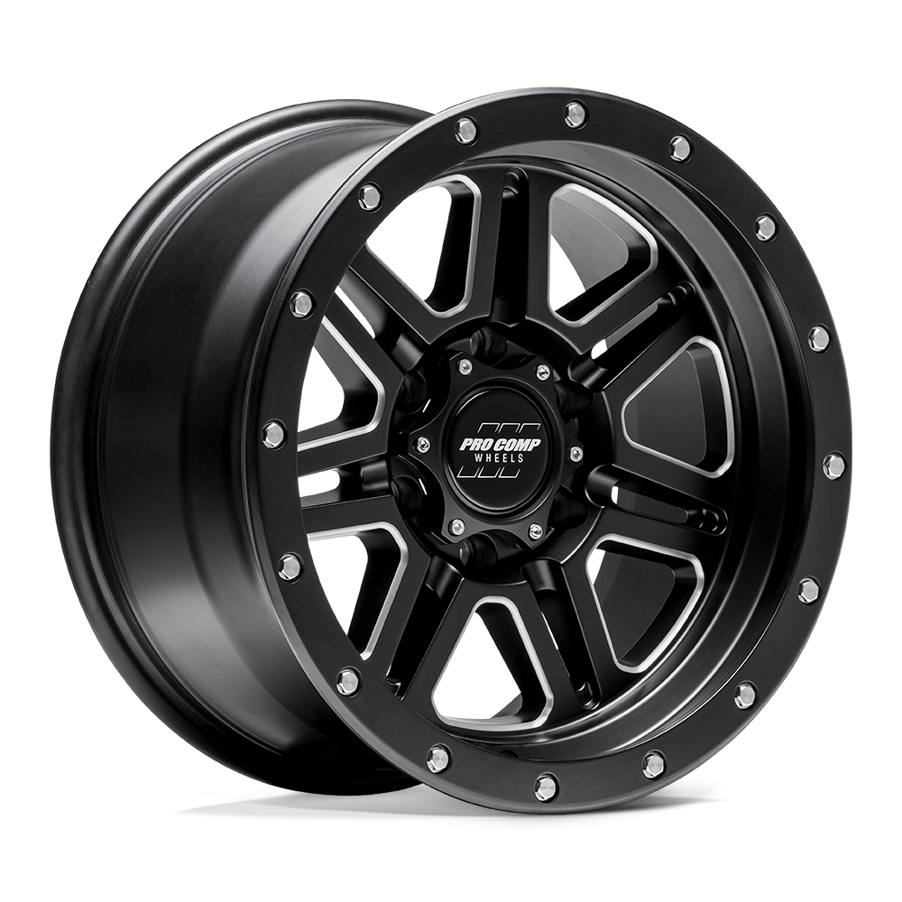 17X9 Pro Comp Alloys PA62 APEX SATIN BLACK MILLED 6X139.7