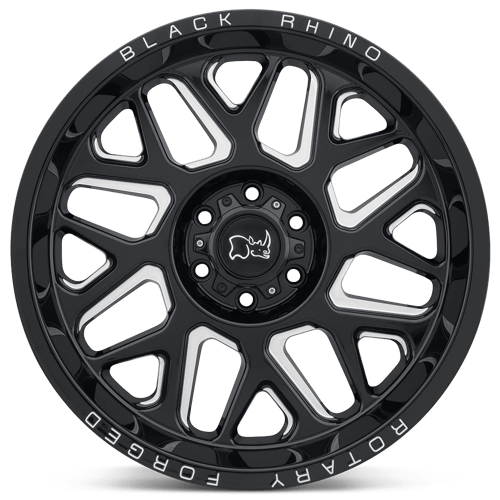 20" Black Rhino Hard Alloys REAPER GLOSS BLACK & MILLED 5X139.7