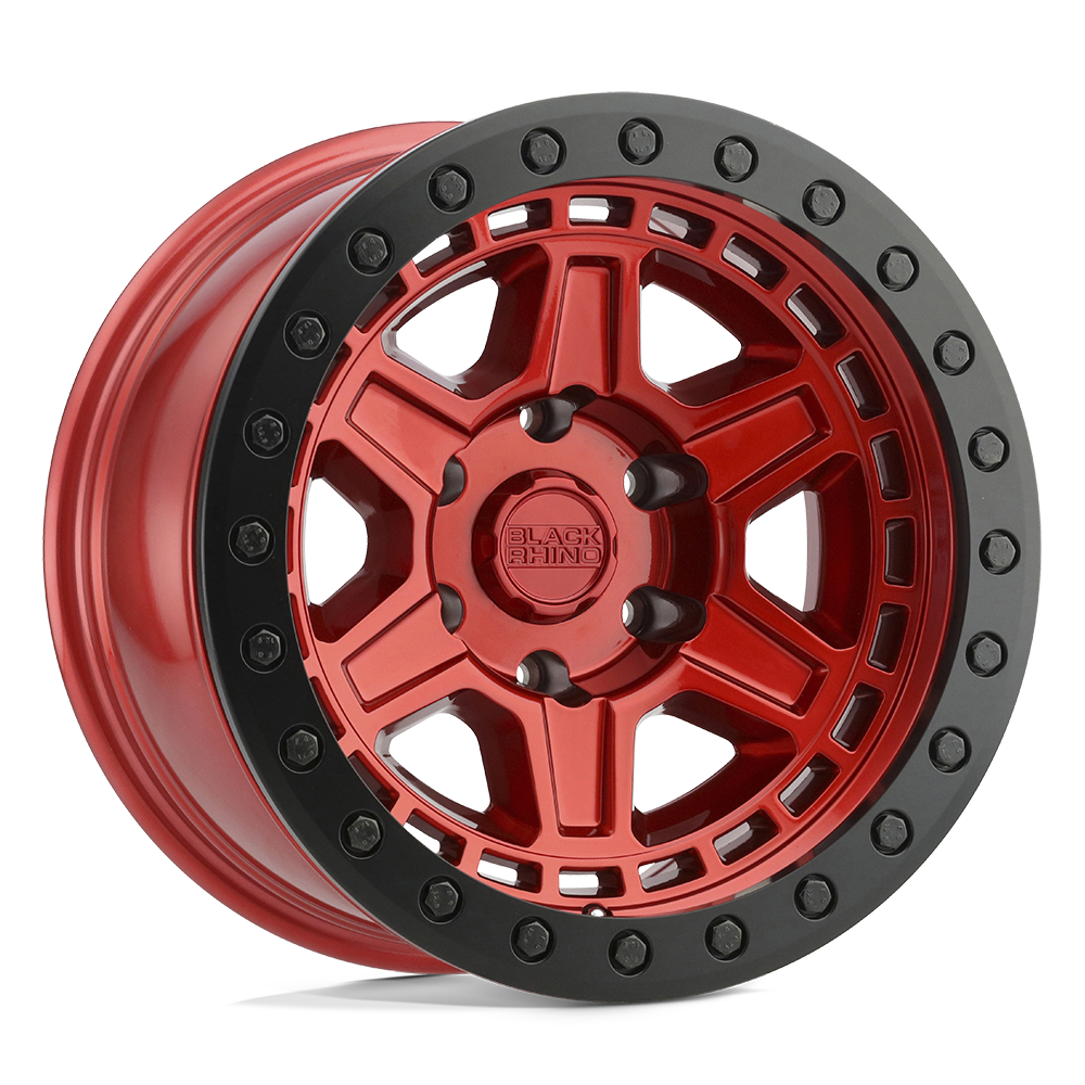 20" Black Rhino Hard Alloys RENO CANDY RED W BLACK RING & BOLTS 6X114.3