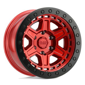 17" Black Rhino Hard Alloys RENO CANDY RED W/ BLACK RING & BOLT 6X139.7