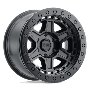 17X9 Black Rhino Hard Alloys RENO MATTE BLACK W/ BRASS BOLTS 6X135