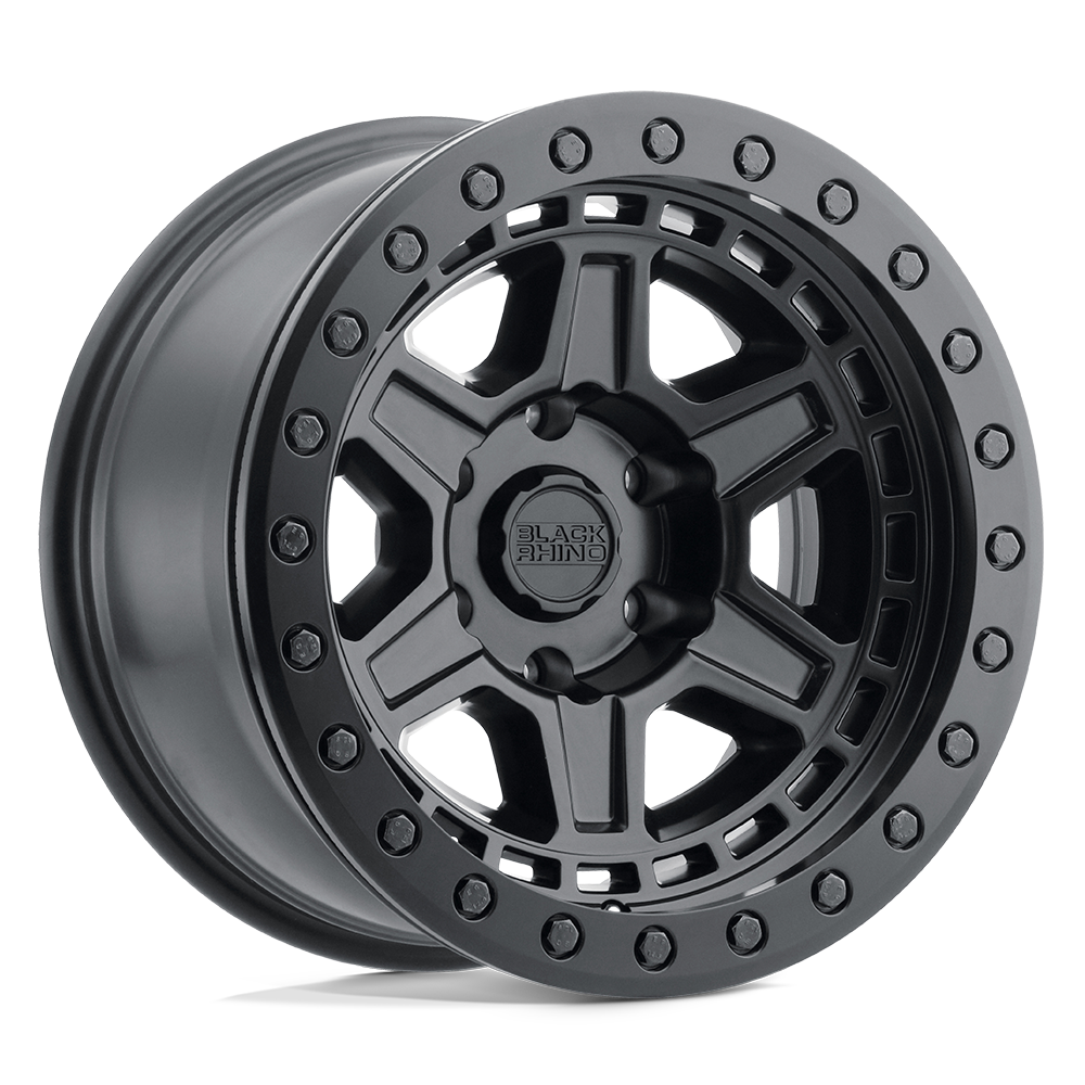 17" Black Rhino Hard Alloys RENO MATTE BLACK W/ BRASS BOLTS 6X135