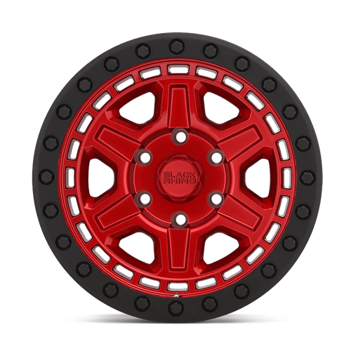 17" Black Rhino Hard Alloys RENO CANDY RED W/ BLACK RING & BOLT 6X135