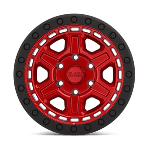 17" Black Rhino Hard Alloys RENO CANDY RED W/ BLACK RING & BOLT 6X135