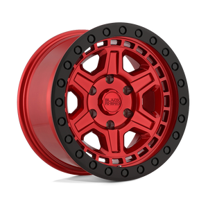 17X9 Black Rhino Hard Alloys RENO CANDY RED W/ BLACK RING & BOLT 6X139.7