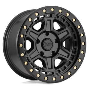 17" Black Rhino Hard Alloys RENO MATTE BLACK W/ BRASS BOLTS 6X139.7