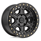 17X9 Black Rhino Hard Alloys RENO MATTE BLACK W/ BRASS BOLTS 6X139.7