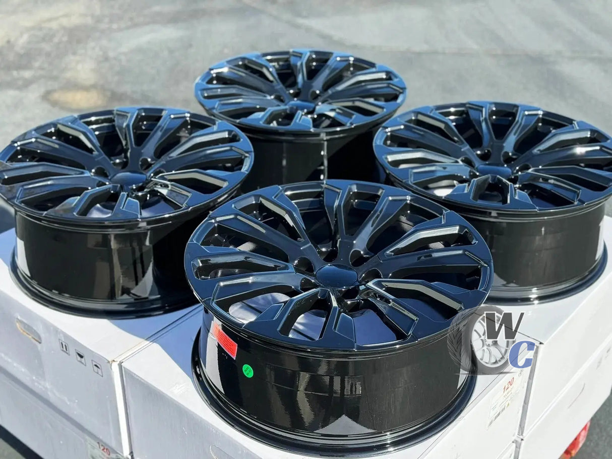 22” Wheels Fit Cadillac Escalade 1999–2026 |  OE Style Rims |  Gloss Black |  Set of 4