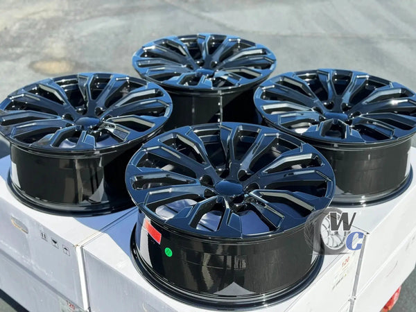 22” Wheels Fit Cadillac Escalade 1999–2026 |  OE Style Rims |  Gloss Black |  Set of 4