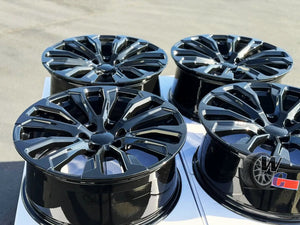 22” Wheels Fit Cadillac Escalade 1999–2026 |  OE Style Rims |  Gloss Black |  Set of 4