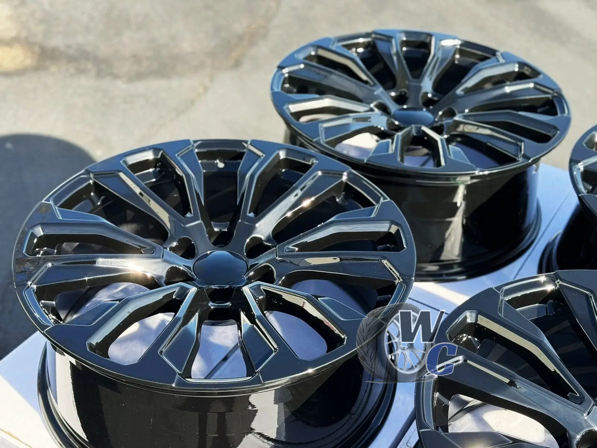 22” Wheels Fit Cadillac Escalade 1999–2026 |  OE Style Rims |  Gloss Black |  Set of 4