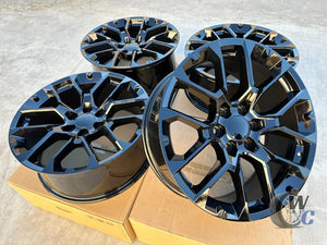 22” Wheels Fit Cadillac Escalade 1999–2026 |  OE Style Rims |  Gloss Black |  Set of 4
