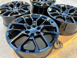 22” Wheels Fit Cadillac Escalade 1999–2026 |  OE Style Rims |  Gloss Black |  Set of 4