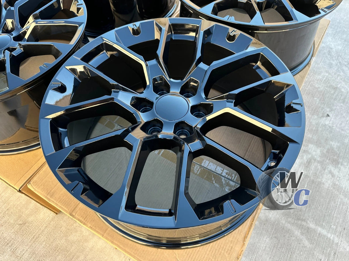 22” Wheels Fit Cadillac Escalade 1999–2026 |  OE Style Rims |  Gloss Black |  Set of 4