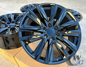 22” Wheels Fit Cadillac Escalade 1999–2026 |  OE Style Rims |  Gloss Black |  Set of 4
