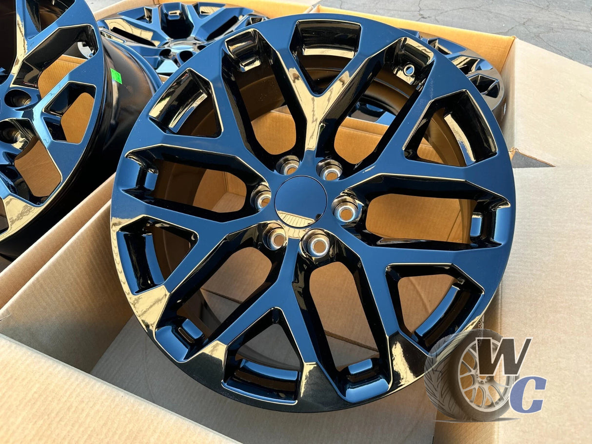 22” Wheels Fit GMC Sierra 1500 1999–2026 |  OE Style Rims |  Gloss Black |  Set of 4