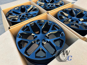 22” Wheels Fit GMC Sierra 1500 1999–2026 |  OE Style Rims |  Gloss Black |  Set of 4