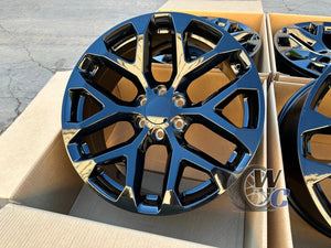 22” Wheels Fit GMC Sierra 1500 1999–2026 |  OE Style Rims |  Gloss Black |  Set of 4