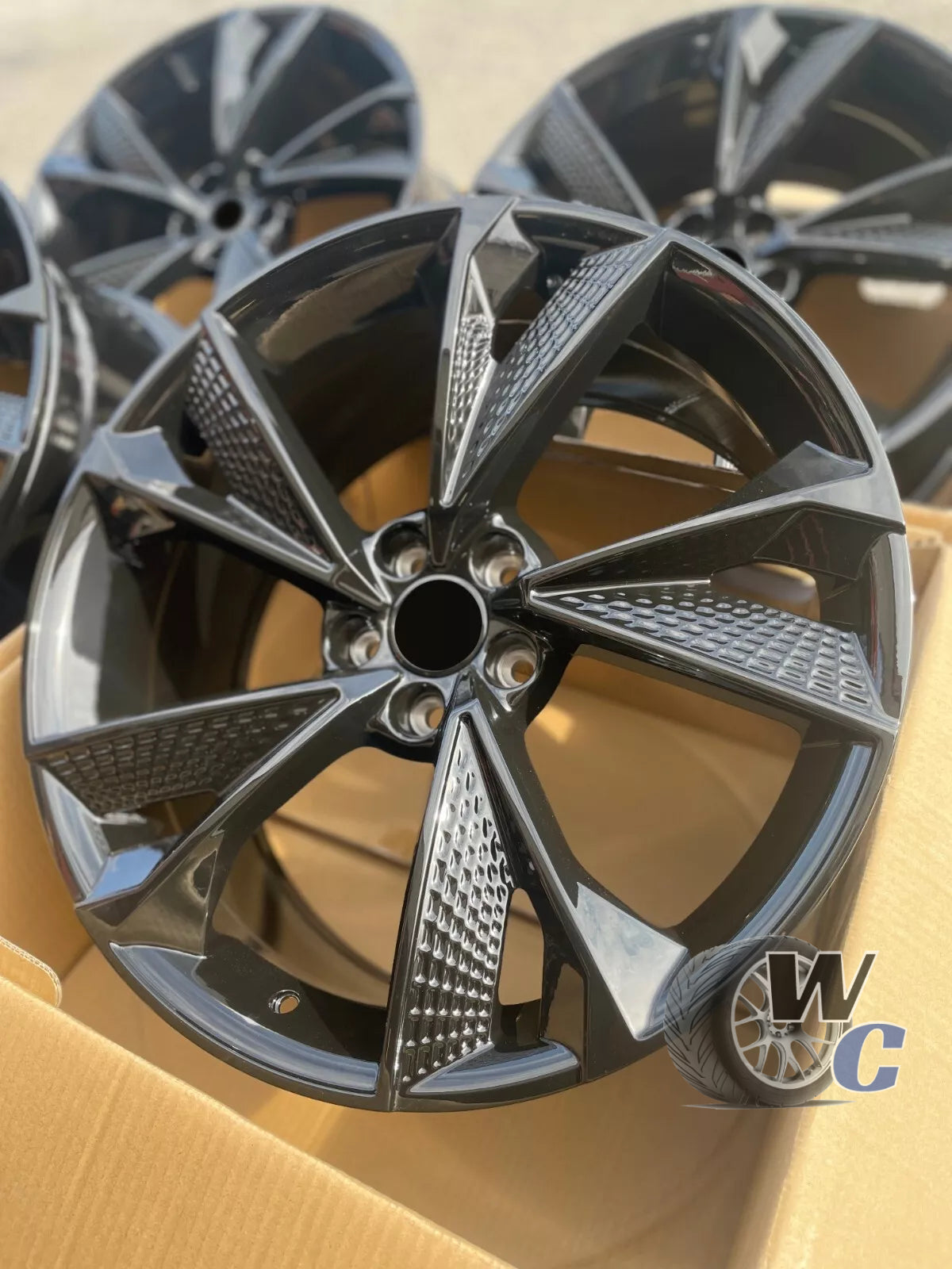 20” Wheels Fit Audi A5 2015–2025 |  OE Style Rims |  Gloss Black |  Set of 4