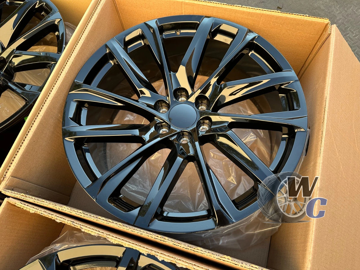 24” Wheels Fit Cadillac Escalade 1999–2026 |  OE Style Rims |  Gloss Black |  Set of 4