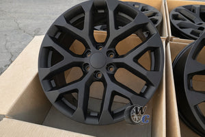 22” Wheels Fit Cadillac Escalade 1999–2026 |  OE Style Rims |  Satin Black |  Set of 4