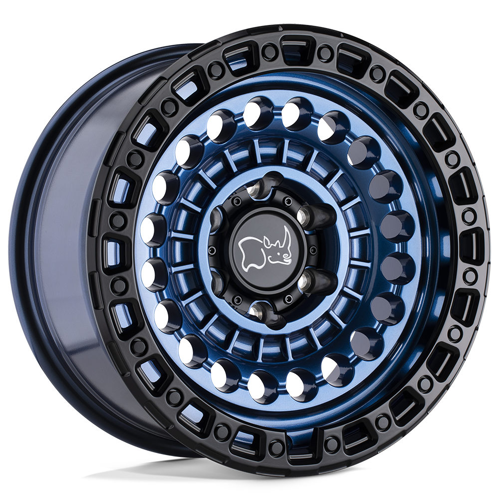 17" Black Rhino Hard Alloys SENTINEL COBALT BLUE W/ BLACK RING 8X180