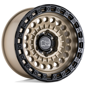 17X8.5 Black Rhino Hard Alloys SENTINEL DESERT SAND W/ BLACK RING 6X139.7