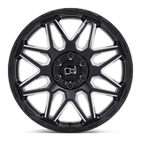 20X9.5 Black Rhino Hard Alloys SHOCKWAVE GLOSS BLACK W/ MILLED SPOKES 6X135